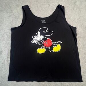 Faded Glory Mickey Mouse Tank Top Womens 4X Graphic Black Plus Size Disney